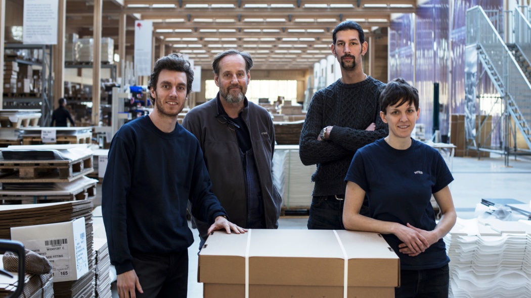 Vitsœ colleagues in the workshop at HQ production building in Leamington Spa