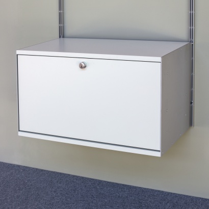 Sideboard with locker Cabinet, dining room or living room. Modular shelving systems. Designer Dieter Rams