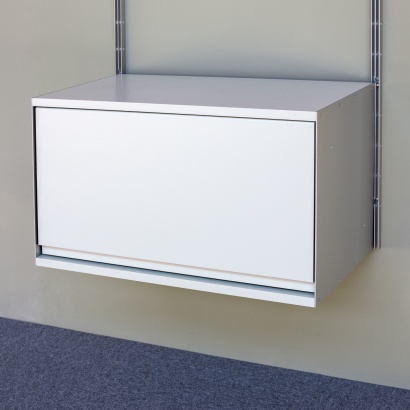Floating cabinet, one-drawer. Vitsœ 606 modular shelving system, Designer Dieter Rams